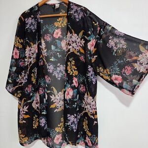 EUC H&M FLORAL LIGHT WEIGHT OPEN KIMONO TOP SIZE LARGE